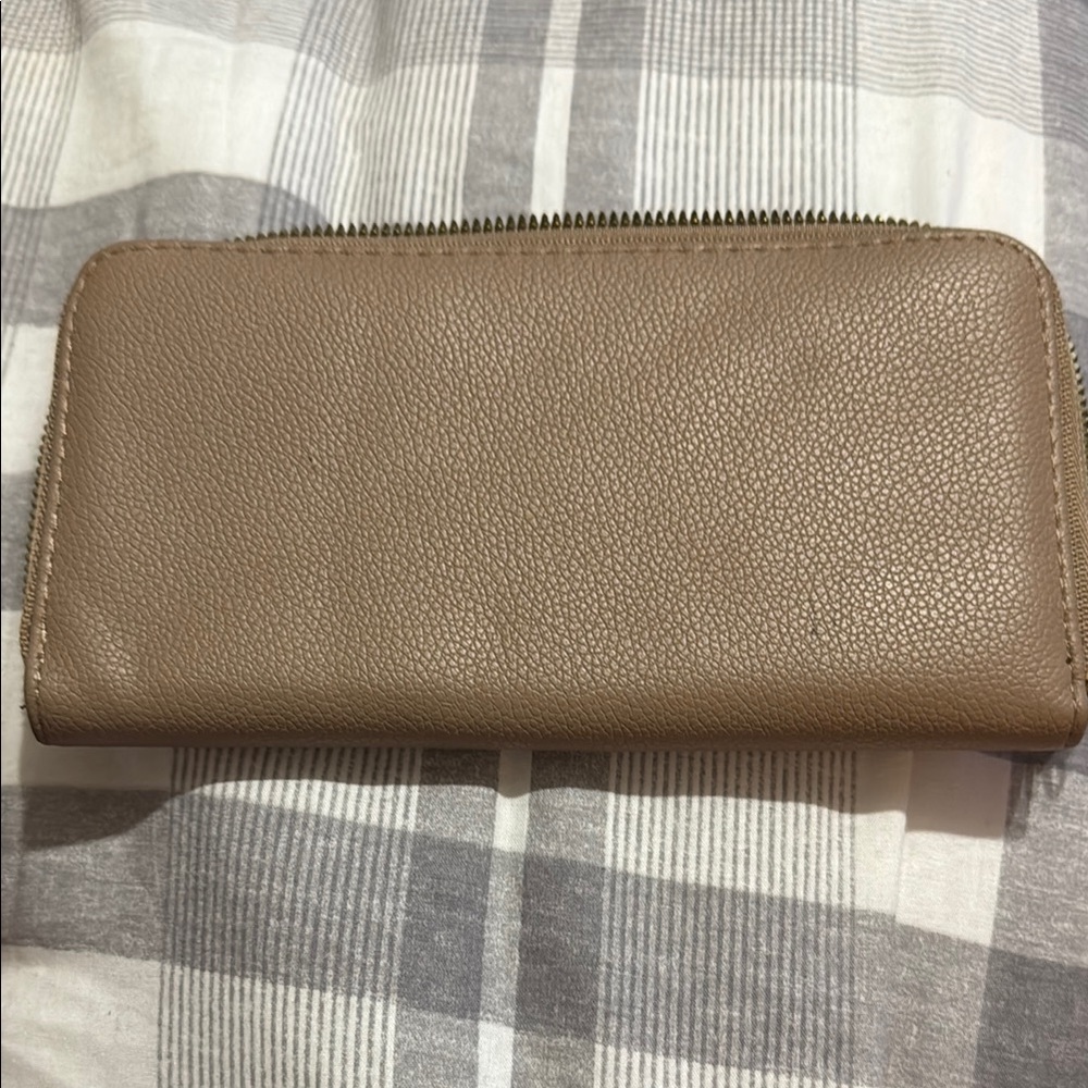 Brown Leather Zip Wallet
